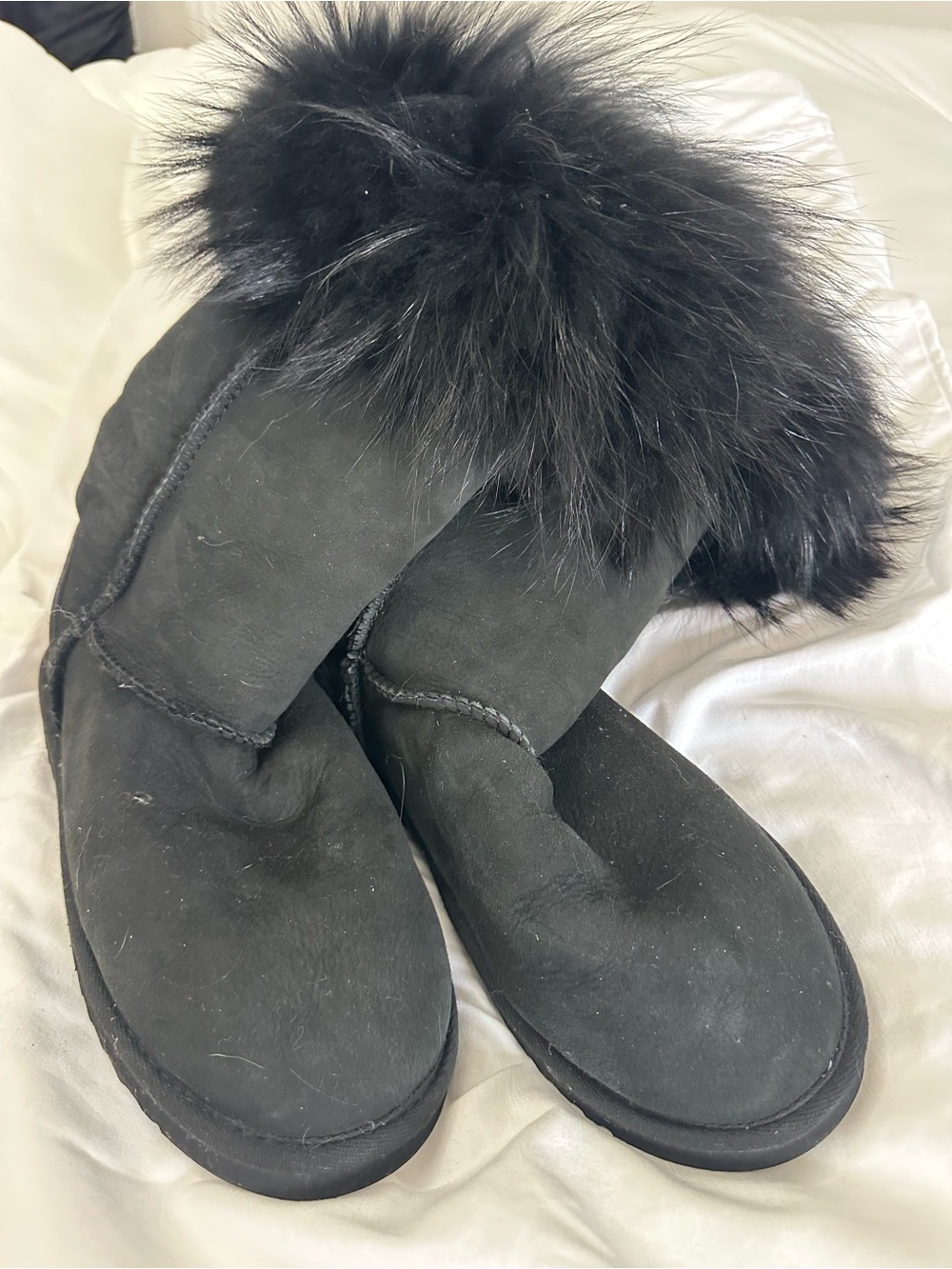 Australia Luxe Collective black faux fur tall boots